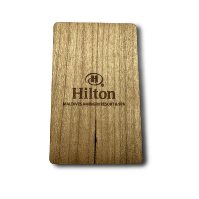 Buy MIFARE Classic 1K RFID Wooden Card Hilton Hotel Key Card 13.56MHz online manufacture