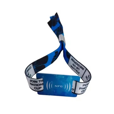 Buy Adjustable Custom NFC Wristband Fabric Woven RFID Smart Wristband For Events online manufacture