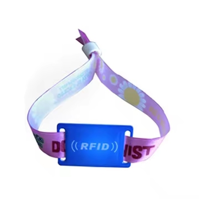 Buy Customized NFC Festival Wristband Fabric 13.56MHz RFID Access Control Wristbands online manufacture