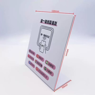 Buy 13.56MHz Frequency Custom Printed 10cm Round NFC  Business Card Waterproof Google Review Sticker NFC Menu Plate with QR Code online manufacture