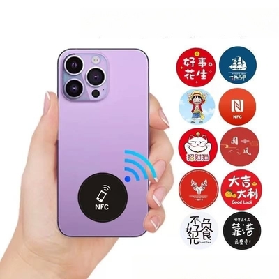 Buy Custom Digital Business Card Mobile Phone Sticker Nfc Epoxy Sticker Flat Nfc Social Media Tag Nfc Tag for All Phones online manufacture