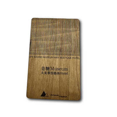 Black Walnut Cherry Basewood RFID Hotel Key Cards 125Khz Full Color Printing