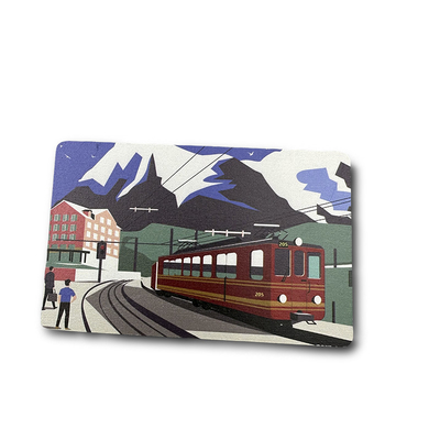 Standard Size Full Color Printing RFID Wooden Card With Embossing