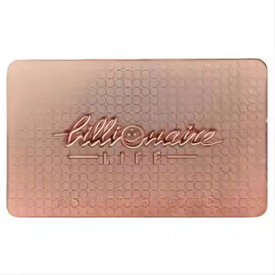 Rose Gold Engraved Custom Metal NFC Business Cards Contactless  Waterproof
