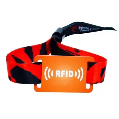 Customized 13.56Mhz NFC Tag Wristband Woven RFID Wristbands For Events