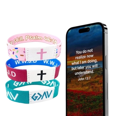 NFC Christian Daily Bible Verse Bracelet Temperature Resistant -30°C to 60°C Durability